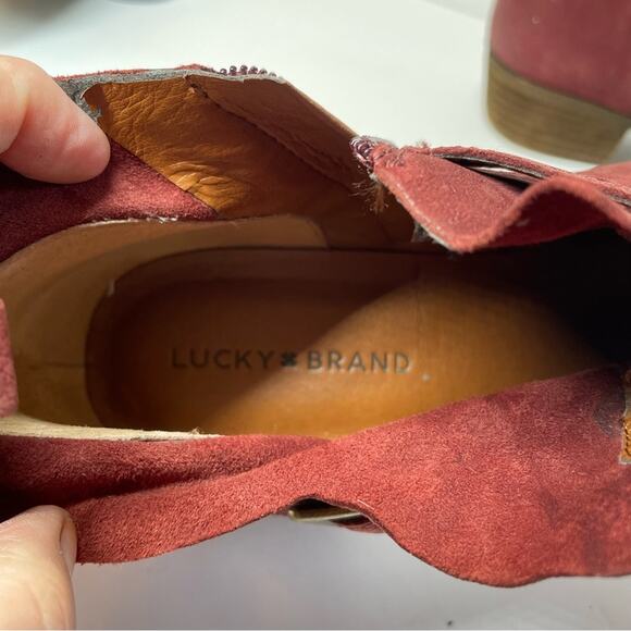 Lucky Brand Western Wine Leather Boomer Bootie Buckle 9.5 - Picture 9 of 10